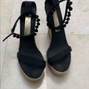 Hollywould black and metallic espadrille sandals